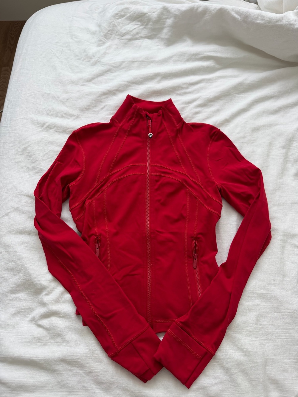 lululemon athletica Red Zip-Up Bomber Jacket